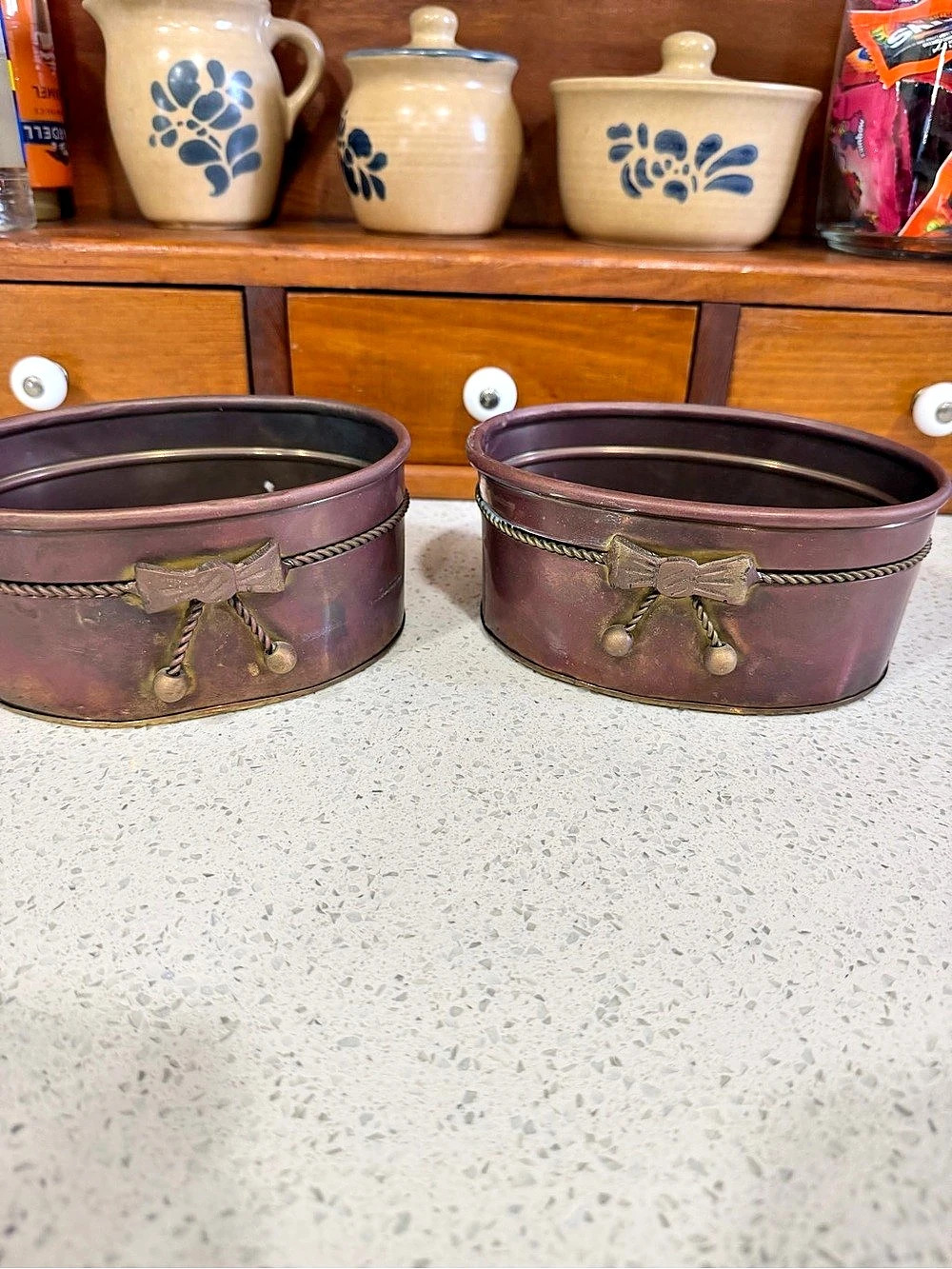 Vintage Brown Decorative Baskets Set of 2